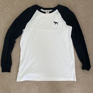 Pink Victoria’s Secret Black and White Long sleeve Top